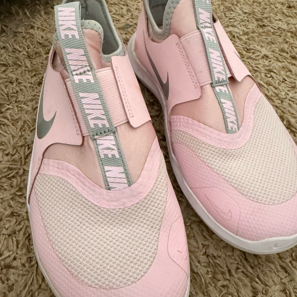 Nike Kids Pink and Gray Slip-On Sneakers